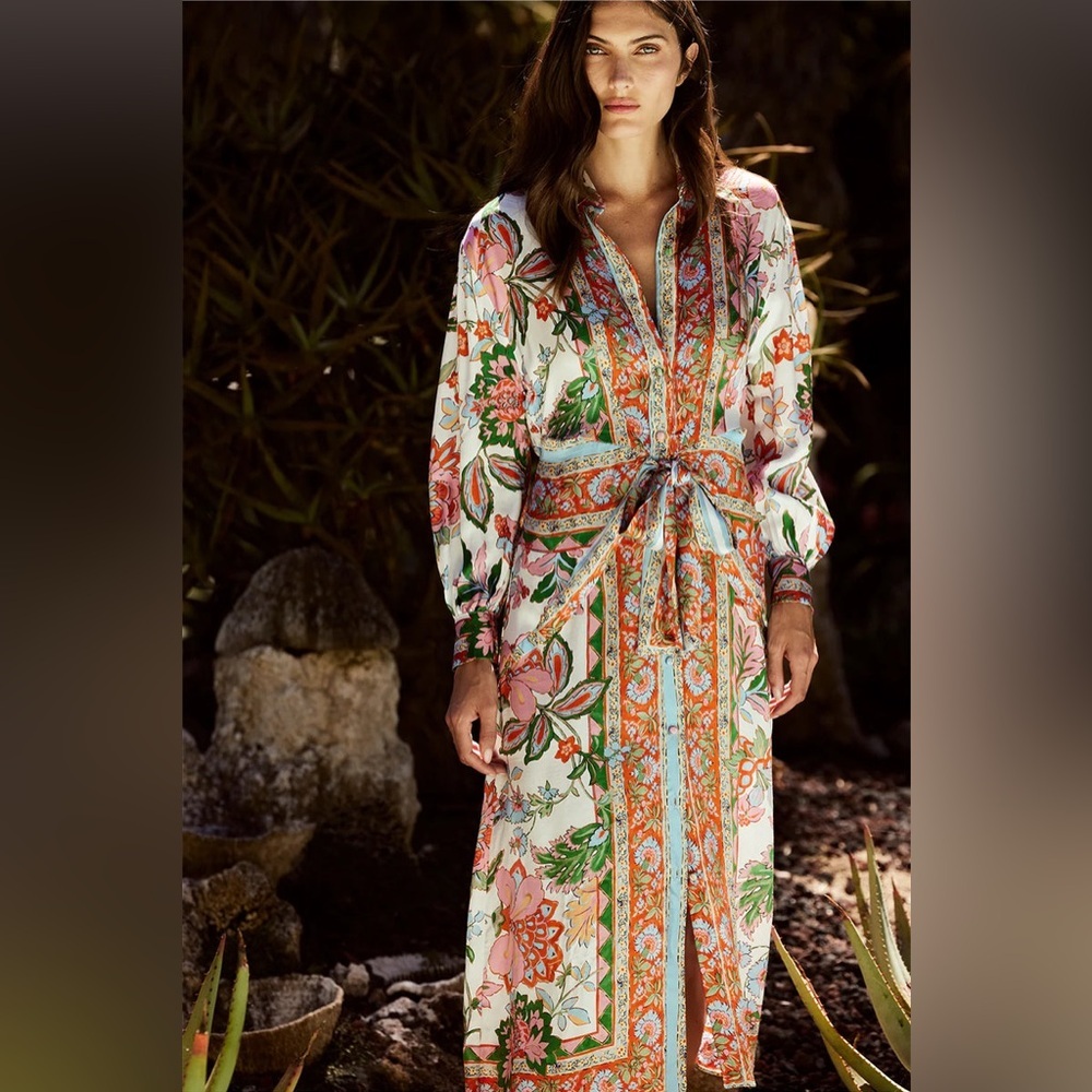 MISA KASBAH DRESS IN CASABLANCA BORDER MIX‎ SZ L